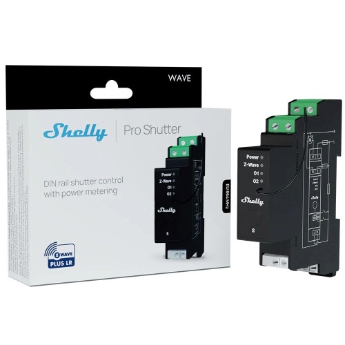 Inteligentny sterownik na szynę DIN Z-Wave Shelly Wave Pro Shutter LR