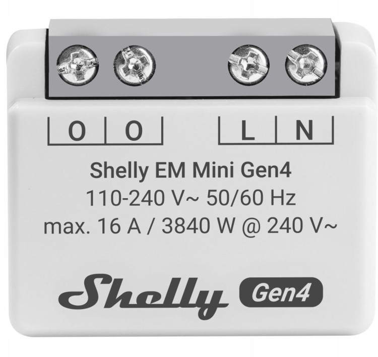 Inteligentny sterownik do pomiaru zużycia energii WiFi Shelly EM Mini Gen4