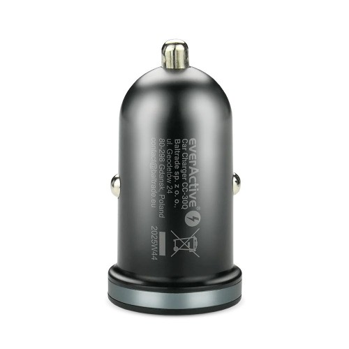 EVERACTIVE ŁADOWARKA SAMOCHODOWA 1X USB + 1X USB-C 35W QC 3.0 PD CZARNA CC-30Q