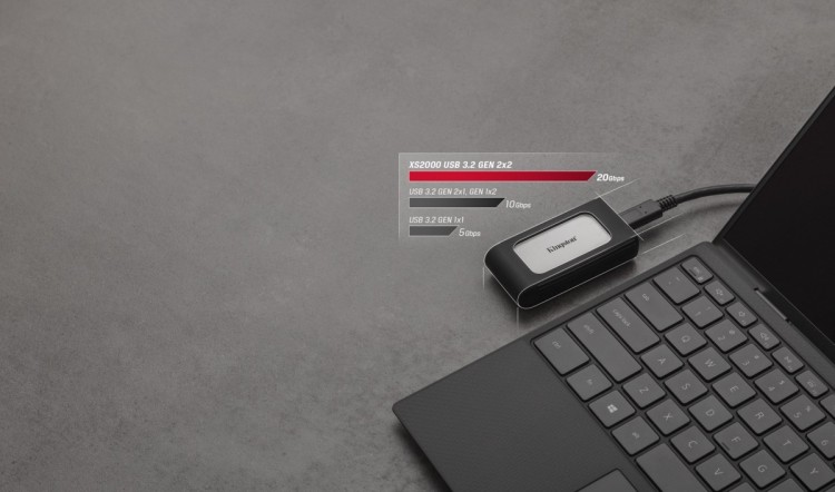 Dysk zewnętrzny SSD Kingston XS2000 (2TB; USB 3.2; srebrny; SXS2000/2000G)