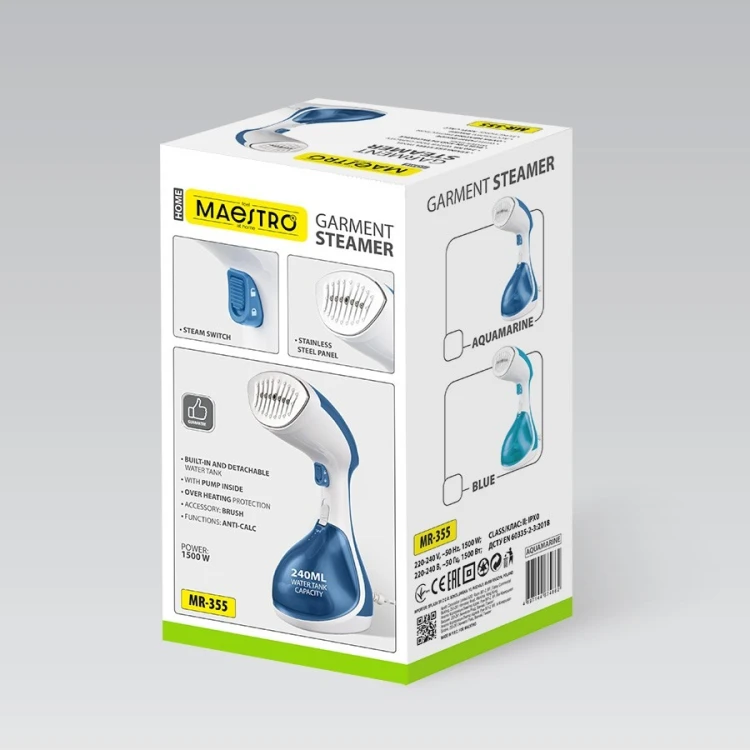 Parownica do ubrań 1500W Maestro MR-355-AQUAMARINE