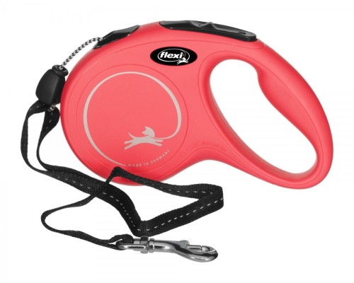 Smycz NEW CLASSIC M linka -5m -do 20kg czerwony