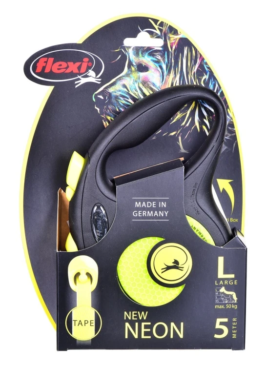 FLEXI New Neon - smycz automatyczna - L: 5m