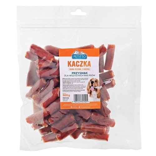 PETITTO Rurki ryżowe z kaczką dla psa 500g