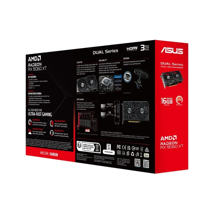 Karta graf. ASUS DUAL RX9060XT 16G
