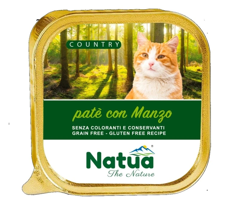 Natua Country Beef - Wołowina karma mokra dla kota tacka 100g