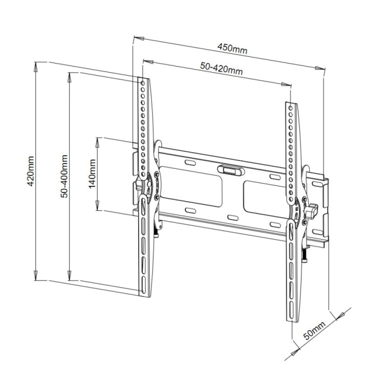 TECHLY UCHWYT ŚCIENNY TV LED/LCD 23-55” 50KG SLIM