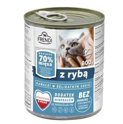 FRENDI kawałki w sosie z rybą karma mokra dla kota 800g