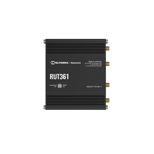 Teltonika Przemysłowy router 4G LTE RUT361 Cat 6 LTE, WiFi 4, 2x RJ45 100Mb/s, IP30
