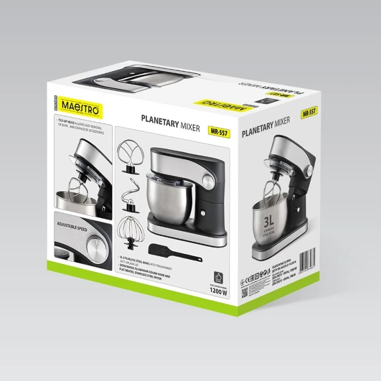 Mikser planetarny z misą 3l, 1200W MR-557 MAESTRO