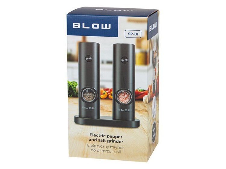 BLOW ELEKTRYCZNY MŁYNEK DO SOLI I PIEPRZU Z OKIENKIEM SP-01