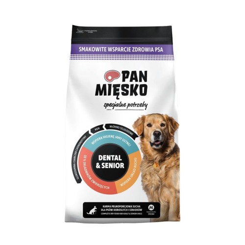 Pan Mięsko Karma sucha dla psa Specjalne potrzeby Dental & Senior (dorosły) chrupki M 50g