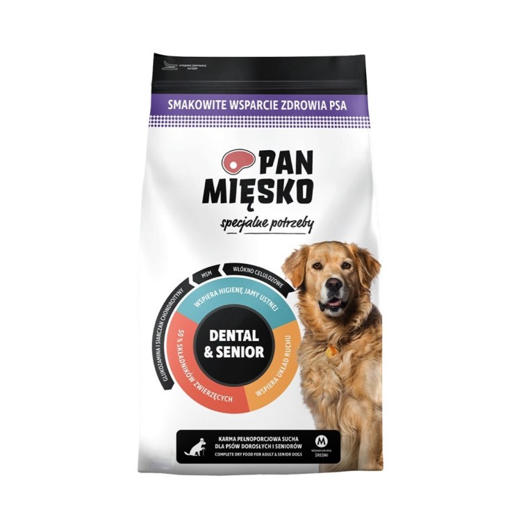 Pan Mięsko Karma sucha dla psa Specjalne potrzeby Dental & Senior (dorosły) chrupki M 50g