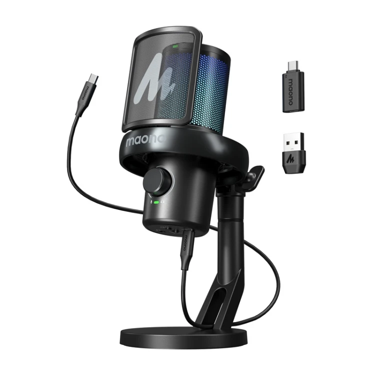 Mikrofon gamingowy MAONO DM40 Pro bezprzewodowy (czarny)
