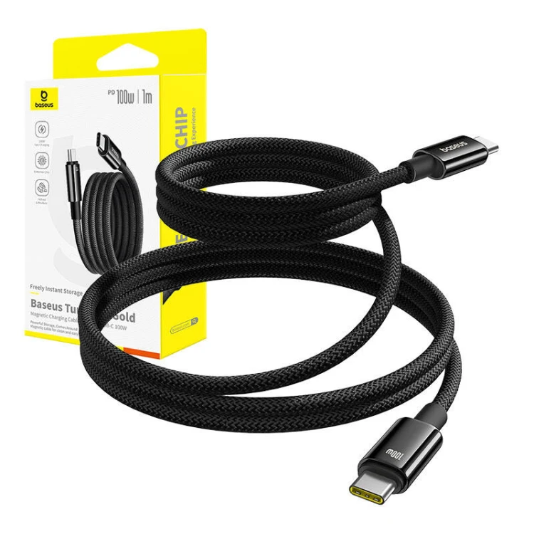 Kabel BASEUS Tungsten Gold USB-C-USB-C 1m (czarny)