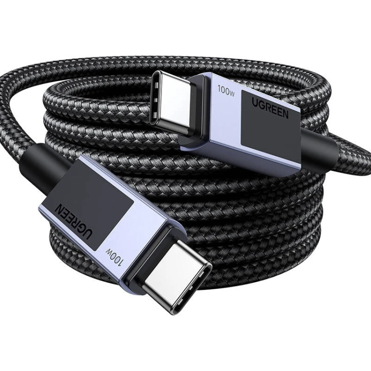Kabel UGREEN L512 USB-C-USB-C 0.5m 100W 5A (czarny)