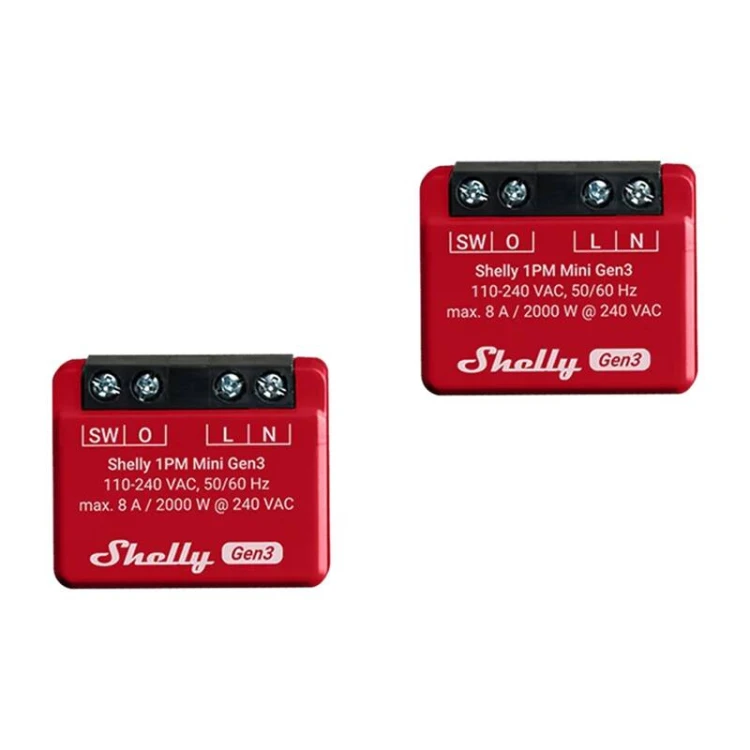 Zestaw 2 przekaźników SHELLY 1PM Mini Gen3 Wi-Fi BT