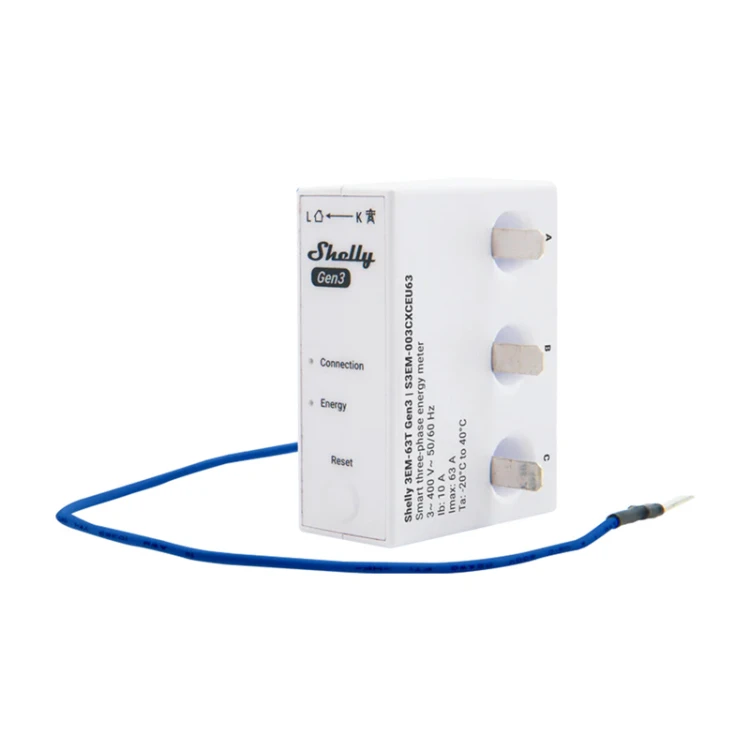 Miernik energii SHELLY 3EM-63T Gen3 Wi-Fi (płaski zacisk)
