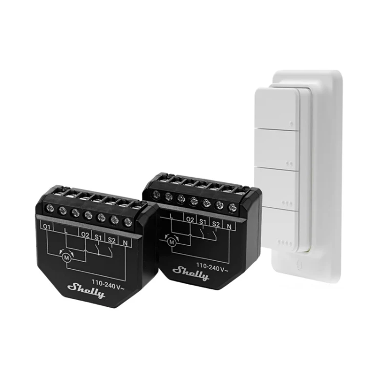 Zestaw 2 sterowników rolet SHELLY Shutter Wi-Fi + BLU RC