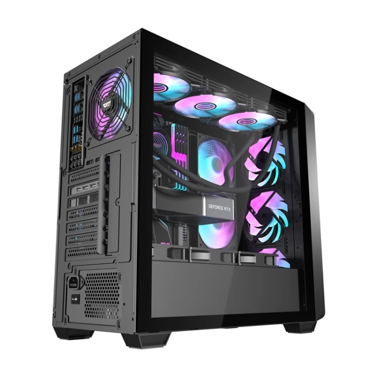 Obudowa komputerowa DARKFLASH DS900WD + 4 wentylatory (czarna)