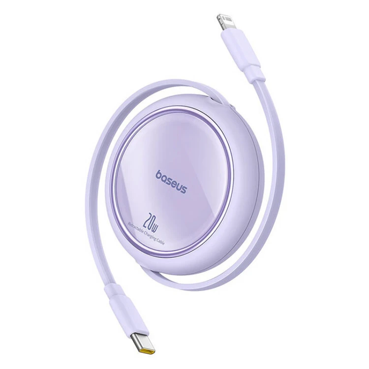 Kabel BASEUS Free2Pull USB-C-Lightning 1m 20W (fioletowy)