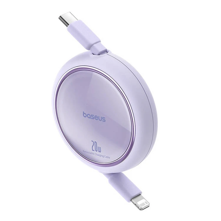 Kabel BASEUS Free2Pull USB-C-Lightning 1m 20W (fioletowy)