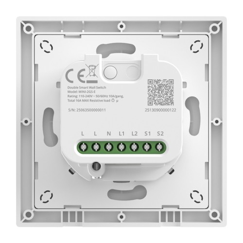 Przełącznik ścienny SONOFF MINI-2GS-E Wi-Fi Matter 2-kanałowy