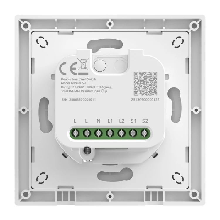 Przełącznik ścienny SONOFF MINI-2GS-E Wi-Fi Matter 2-kanałowy