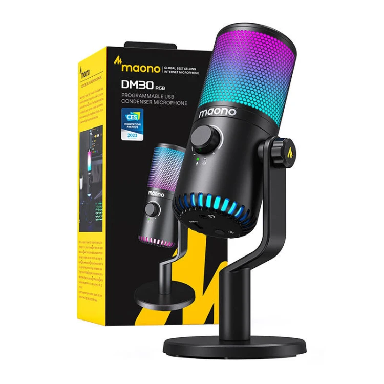 Mikrofon gamingowy MAONO DM30RGB (czarny)