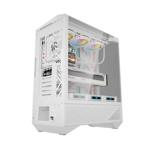 Obudowa komputerowa DARKFLASH DY460 + 4 wentylatory ARGB (biała)