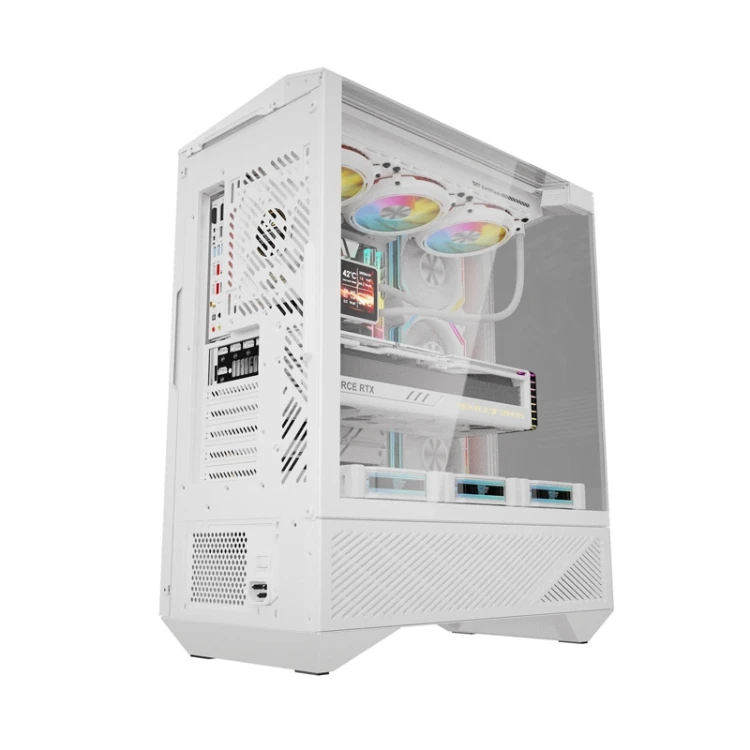 Obudowa komputerowa DARKFLASH DY460 + 4 wentylatory ARGB (biała)