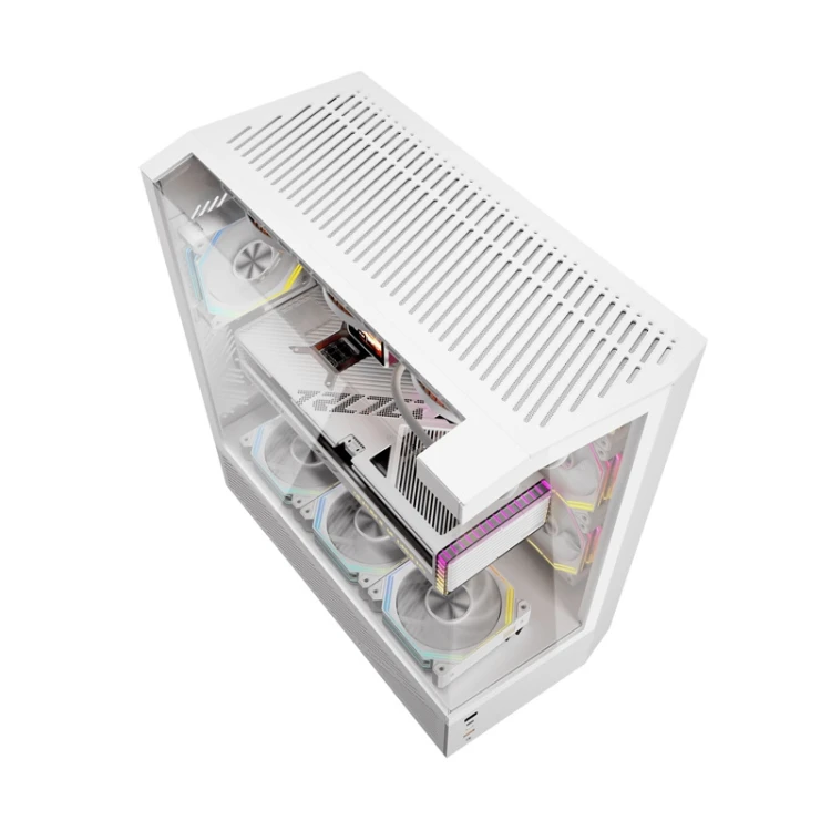 Obudowa komputerowa DARKFLASH DY460 + 4 wentylatory ARGB (biała)