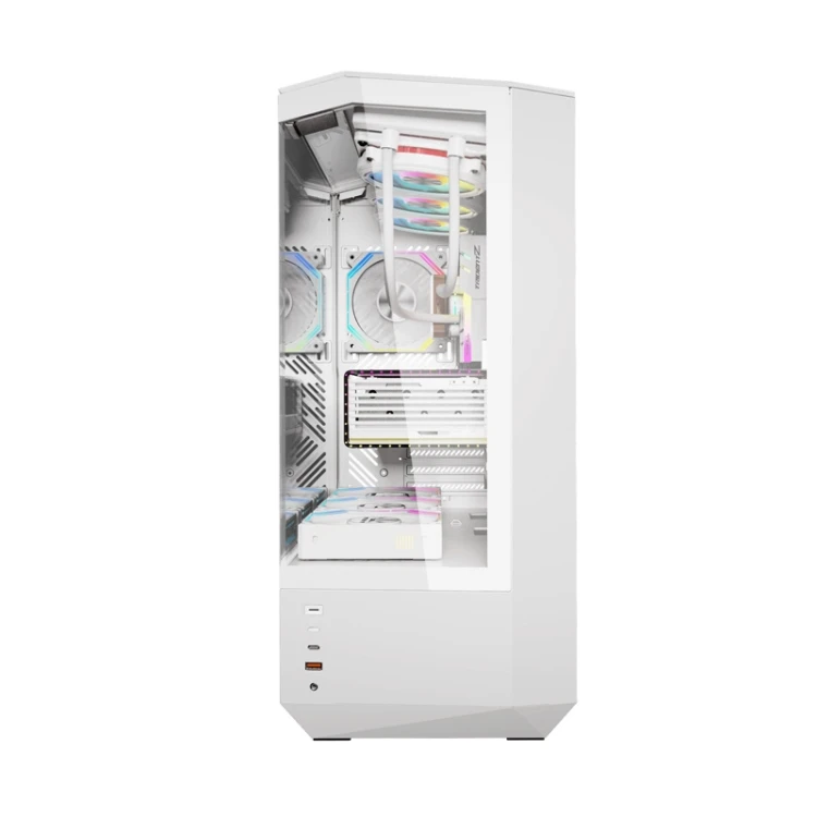 Obudowa komputerowa DARKFLASH DY460 + 4 wentylatory ARGB (biała)