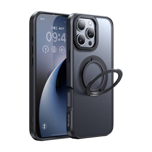 Etui MCDODO PC-4933 do iPhone 16 Pro Max MagSafe stojak (czarne)