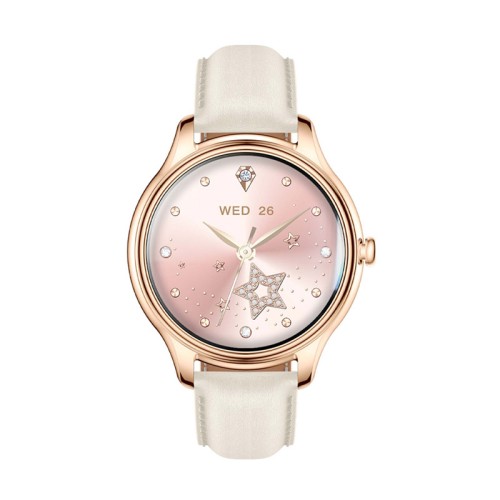 Smart Watch COLMI L28 (Złoty + złoty skórzany pasek)