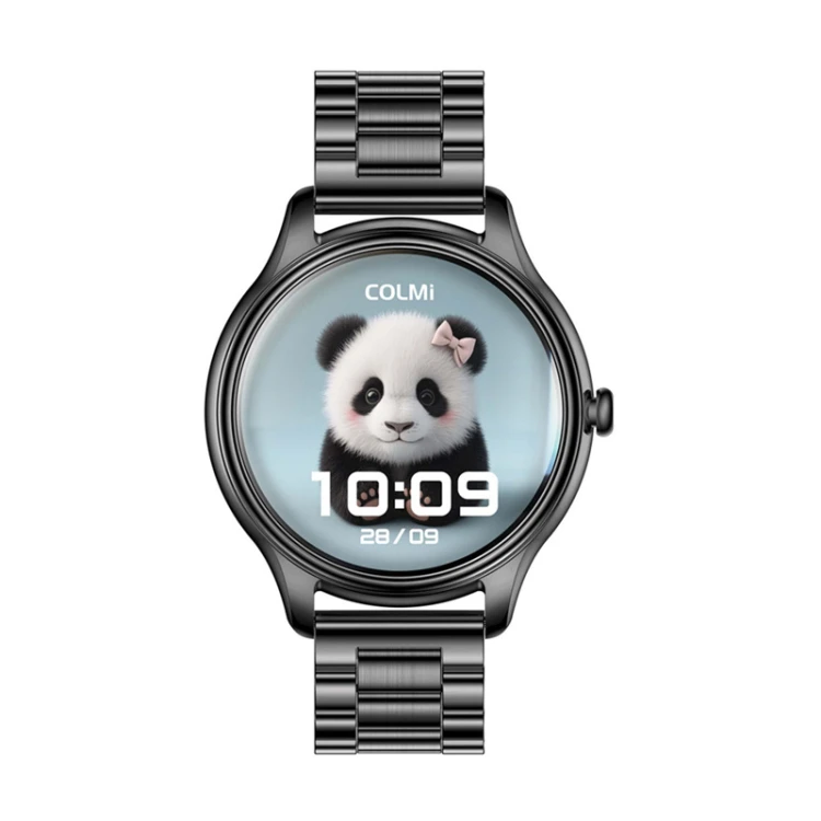 Smart Watch COLMI L28 (czarny + czarny stalowy pasek)