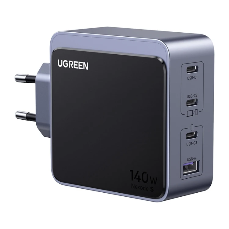 Ładowarka sieciowa UGREEN Nexode S 140W 3xUSB-C USB-A GaN (szara)