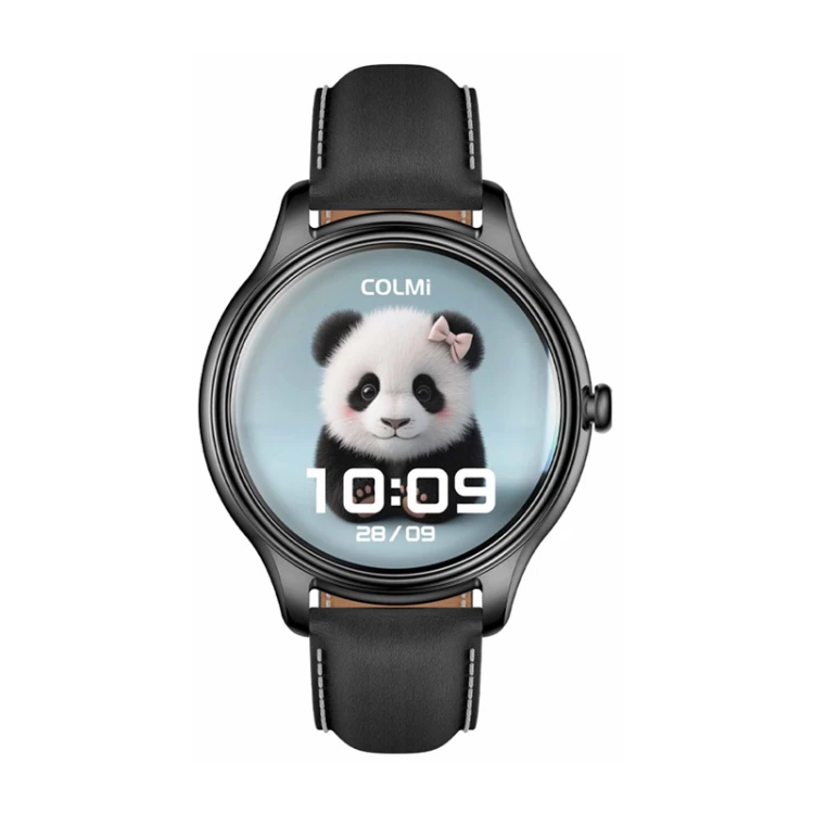 Smart Watch COLMI L28 (czarny silikon + czarny skórzany pasek)