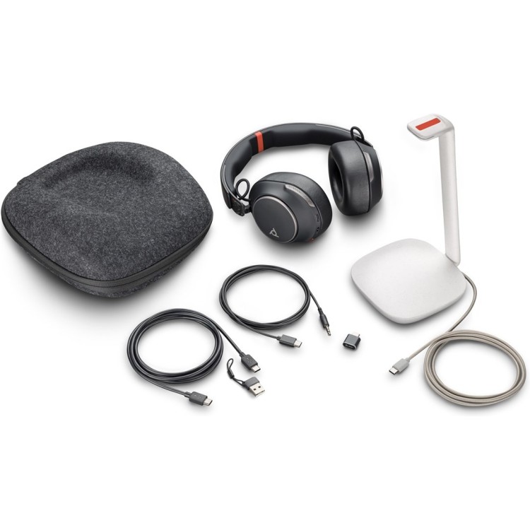 POLY Zestaw słuchawkowy Voyager Surround 85 UC USB-C + przejściówka USB-C/A + podstawka ładująca