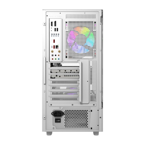 Obudowa komputerowa DarkFlash DS950V z wyświetlaczem (biała) + 6 wentylatorów