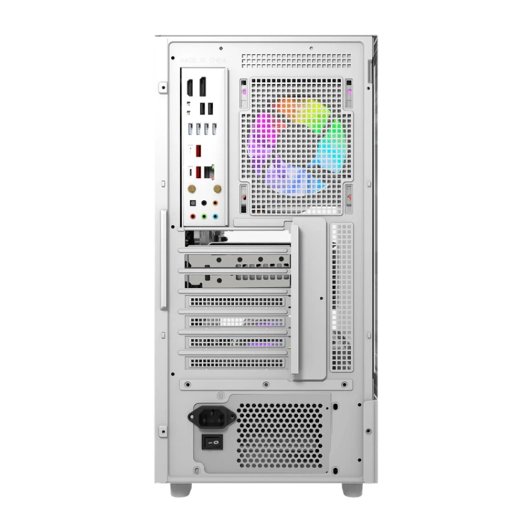 Obudowa komputerowa DarkFlash DS950V z wyświetlaczem (biała) + 6 wentylatorów