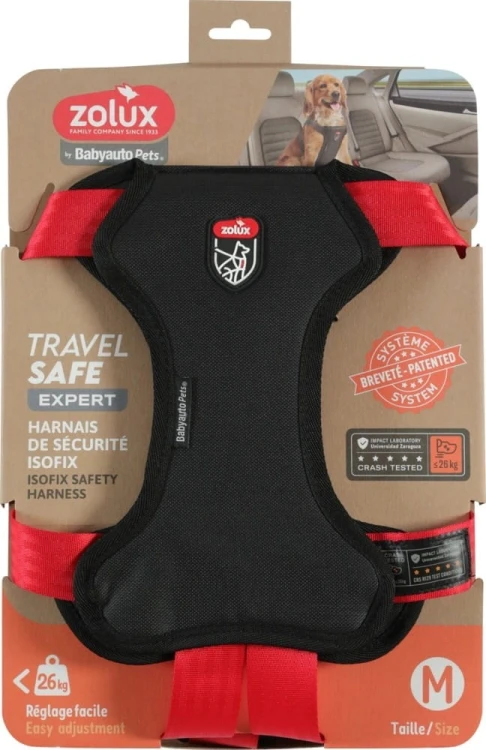 ZOLUX Szelki dla psa TRAVEL SAFE M czerwone
