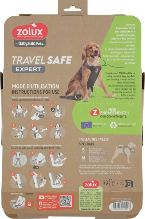 ZOLUX Szelki dla psa TRAVEL SAFE M czarne
