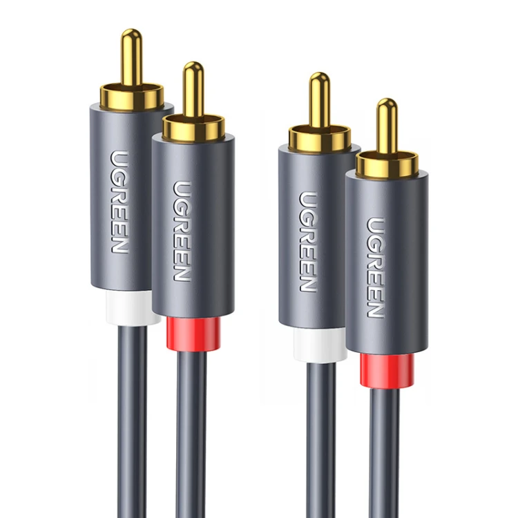 Przewód 2RCA (Cinch) do 2RCA (Cinch) UGREEN 1,5m (czarny)