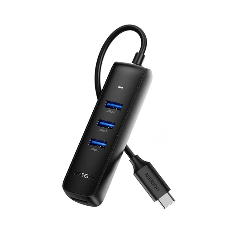 Hub USB UGREEN CM416 4-portowy 0.25m (czarny)