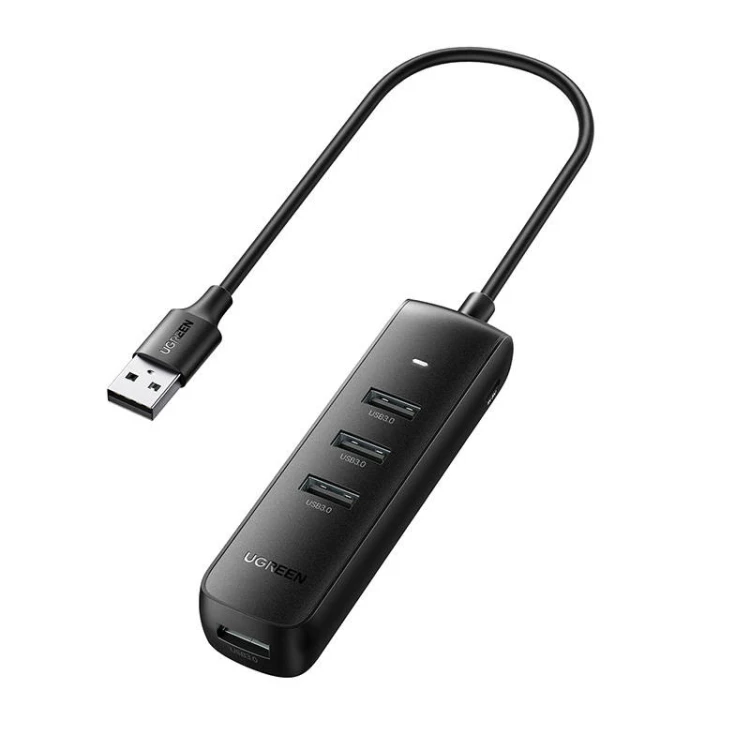 Hub USB UGREEN CM416 4-portowy 0.25m (czarny)