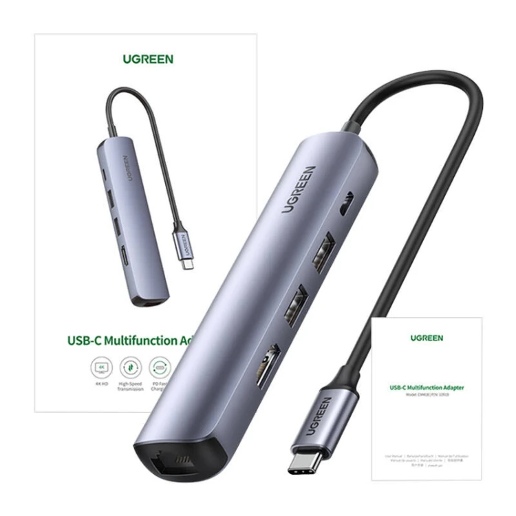 Hub UGREEN Revodok CM418 5w1 (szary)