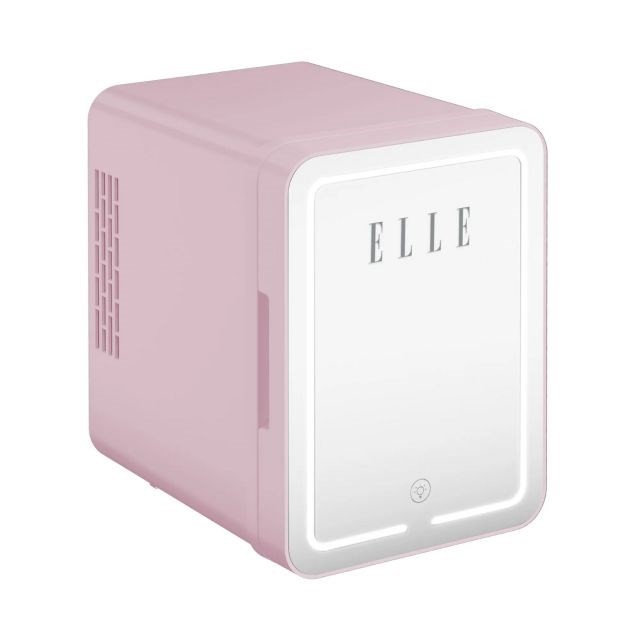 Mini lodówka z lusterkiem do makijażu LED ELLE 4L fioletowa
