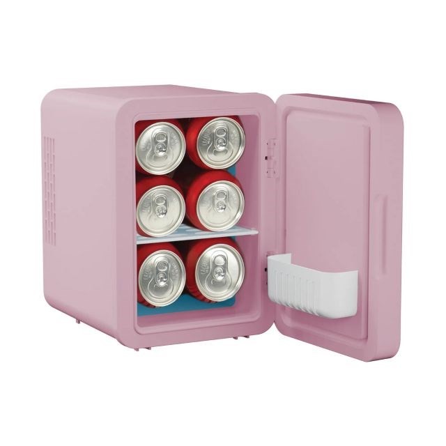 Mini lodówka z lusterkiem do makijażu LED ELLE 4L fioletowa