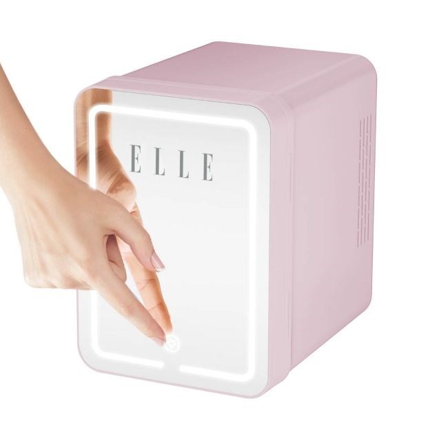 Mini lodówka z lusterkiem do makijażu LED ELLE 4L fioletowa